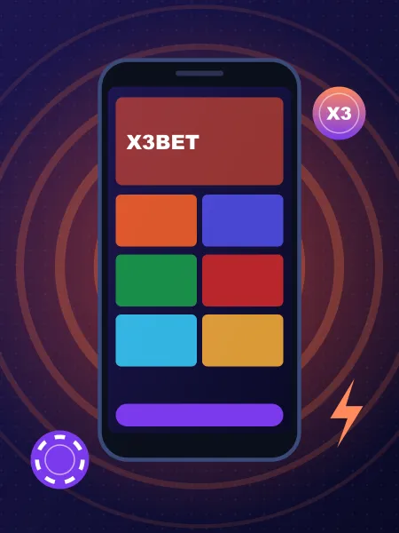 Smartfon z lobby casino X3Bet w przeglądarce